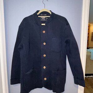 Holebrook Sweden Navy Cotton Button Cardigan, XXL, Men's , Scandinavian
